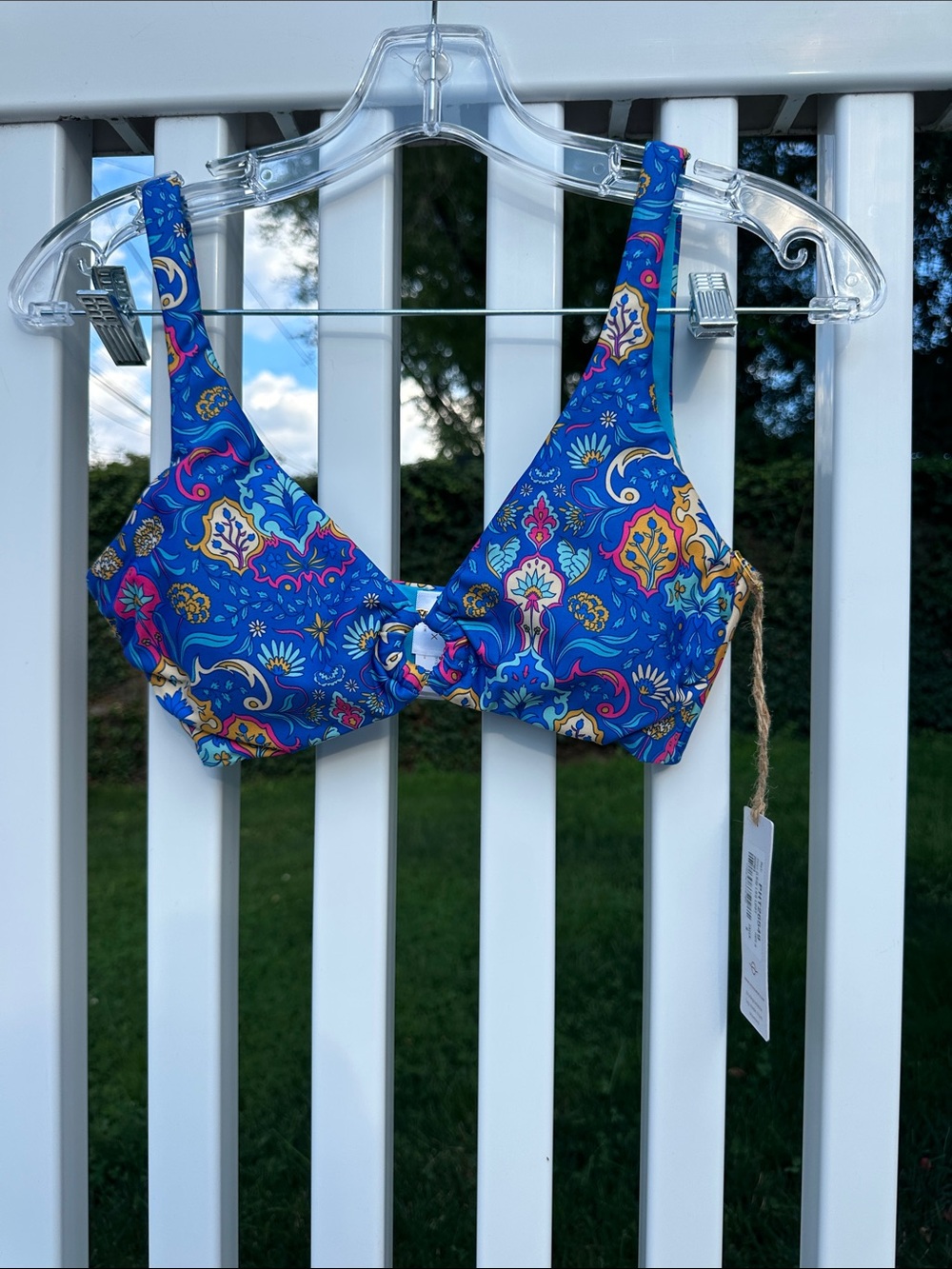 Blue Floral Paisley Bikini Top - Brand Unknown
